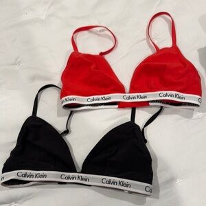 Calvin Klein bra set size S red and black